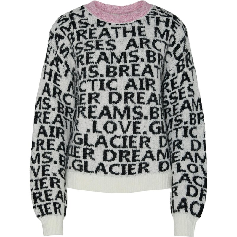 PIECES Sveter ružová / čierna / biela 66163830