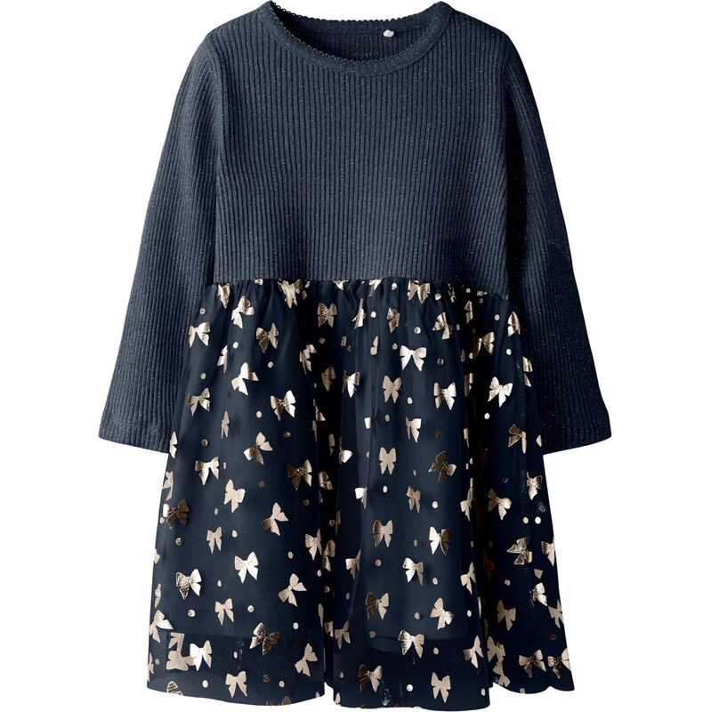 NAME IT Šaty NMFROSALLY námornícka modrá / zlatá 66163942