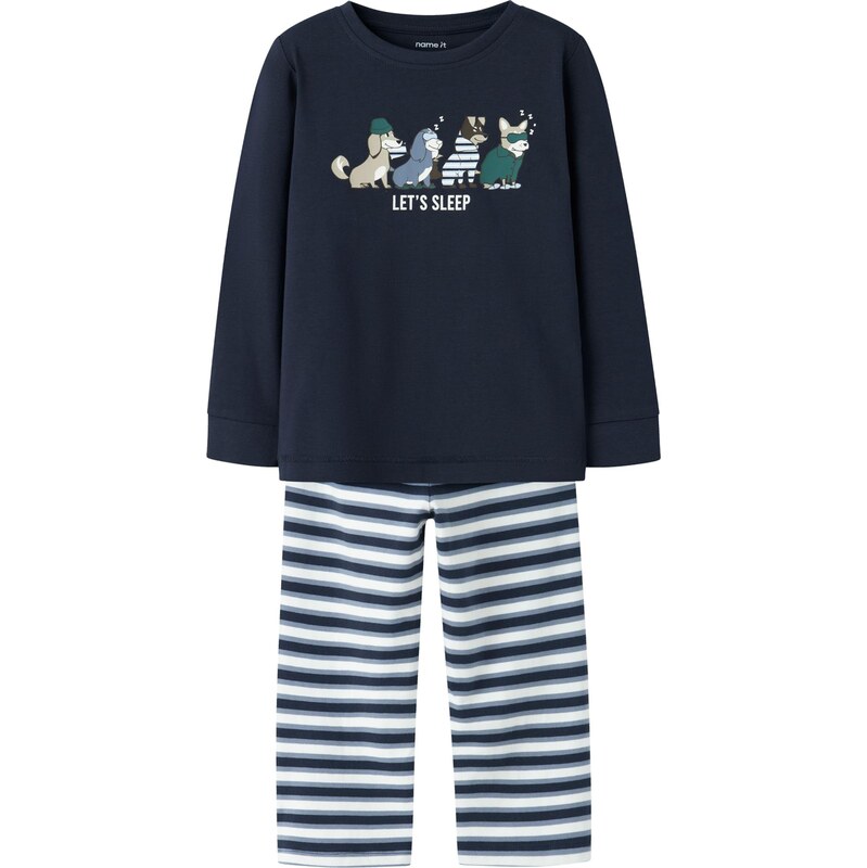 NAME IT Pyžamo NMMRAMEL námornícka modrá / tmavozelená / biela 66163959