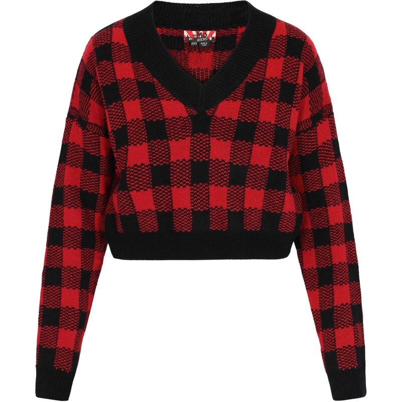 myMo ROCKS Sveter tmavočervená / čierna 66163522