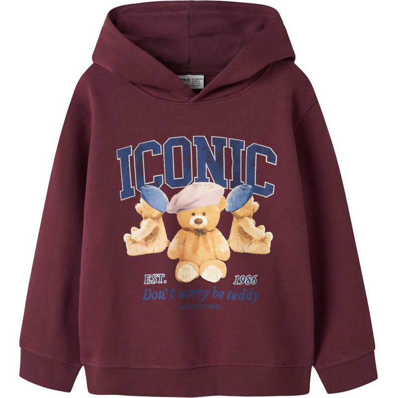 NAME IT Mikina NKFRYCCA modrá / svetlohnedá / burgundská / biela 66163977