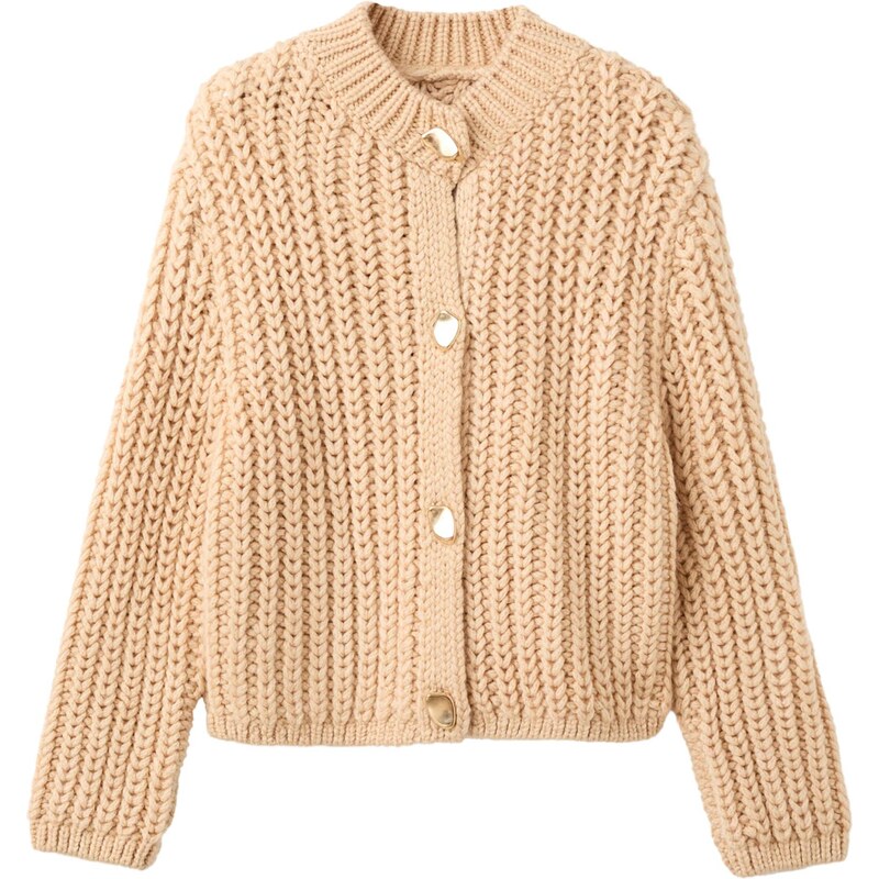 MANGO Kardigán Farina béžová 66164193