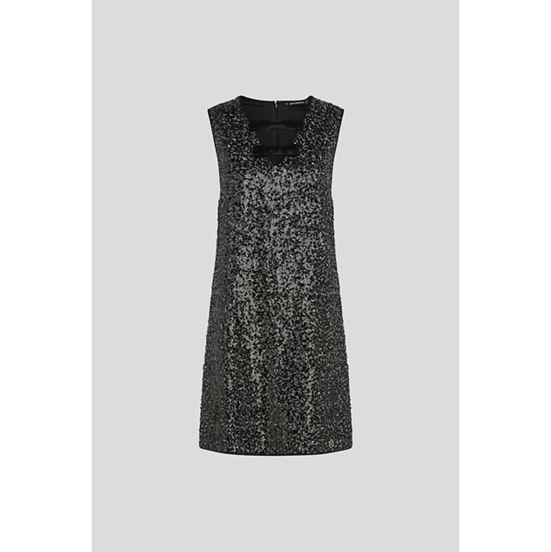 ŠATY KARL LAGERFELD EMBELLISHED TWEED BOW DRESS 66163343