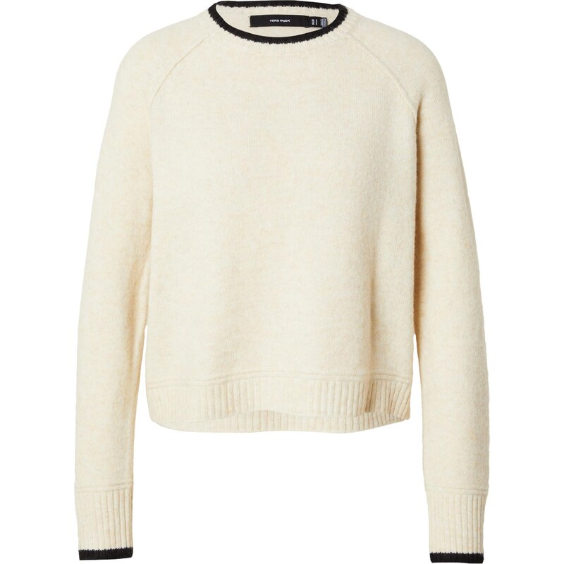 VERO MODA Sveter VMAQUARIUS béžová / čierna 66164658