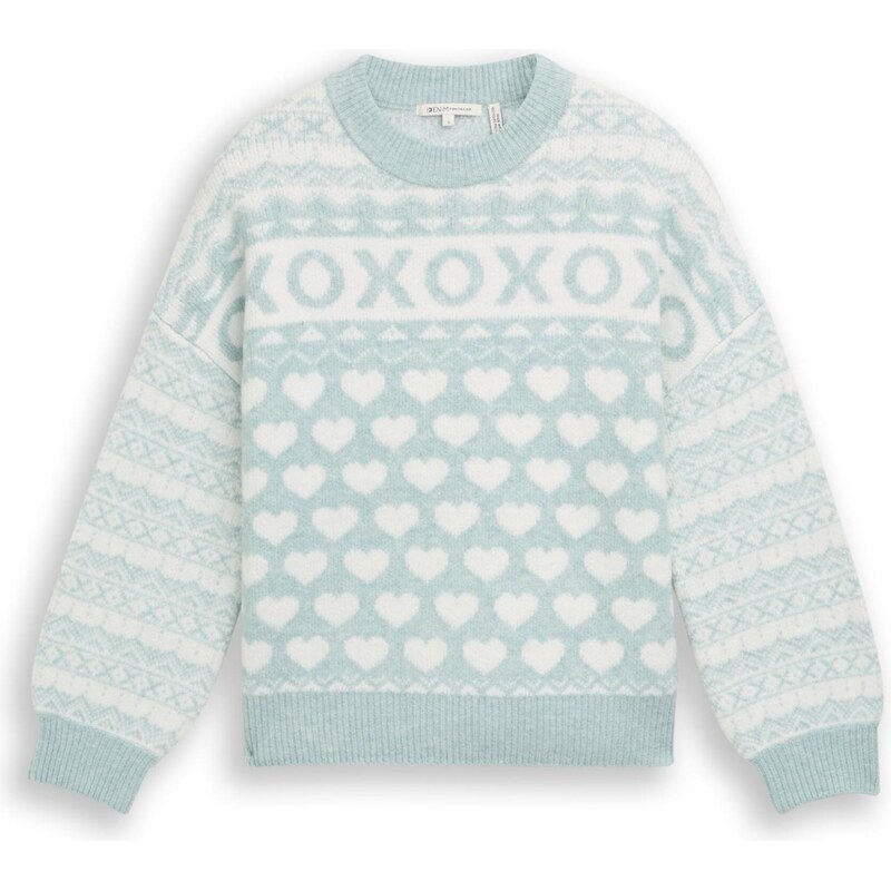 TOM TAILOR DENIM Sveter mätová / biela 66164651