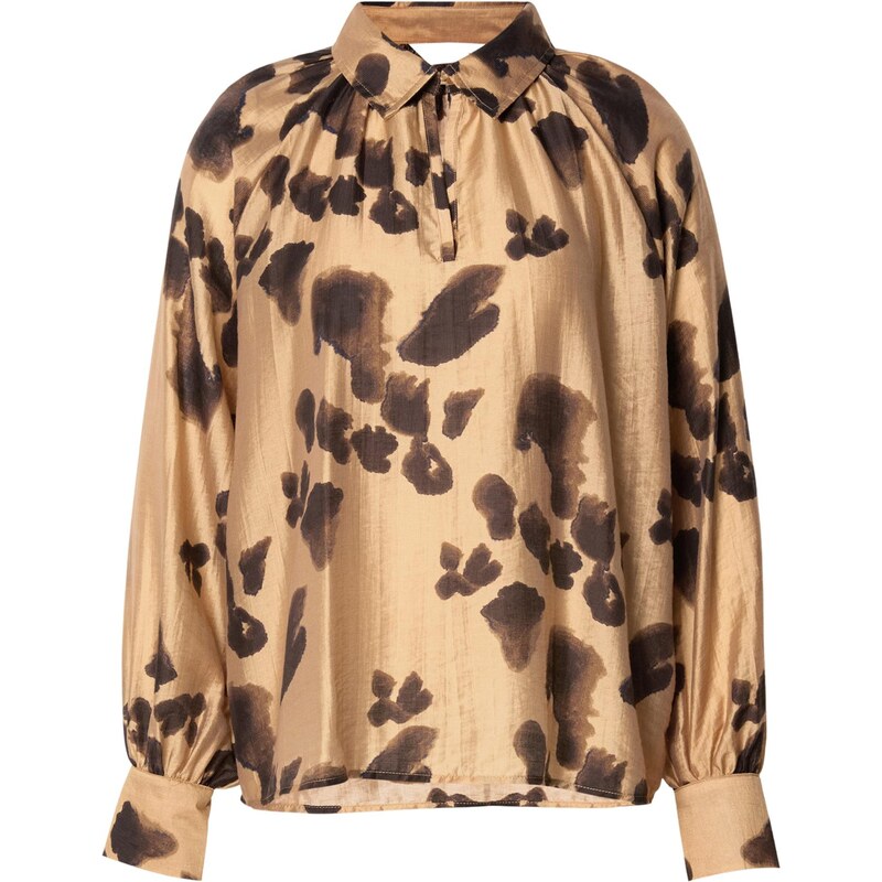 MSCH COPENHAGEN Blúzka Nilla Romina hnedá / kapučíno / tmavohnedá 66164668