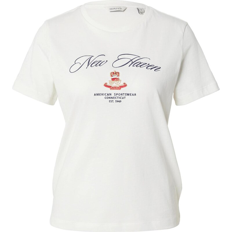 GANT Tričko krémová / tmavomodrá / zlatá / červená 66164750