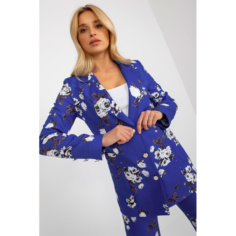 MladaModa Elegantné sako s kvetinovým vzorom model 91818 farba 66170022