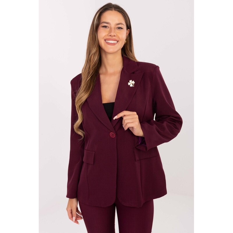 MladaModa Elegantné sako s brošňou a zapínaním na gombík model 39187 66170029