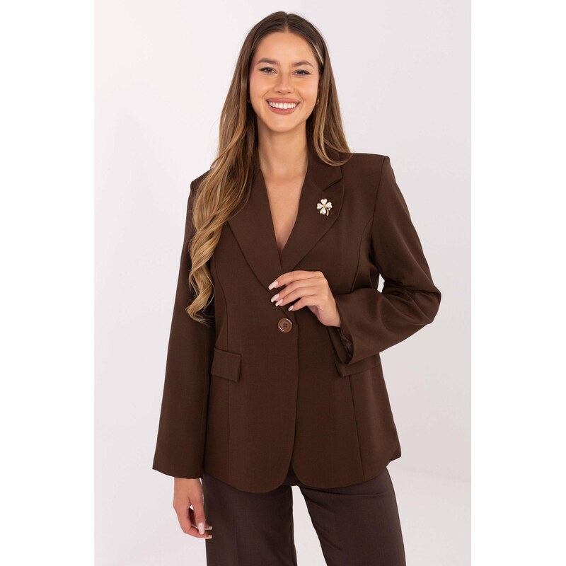 MladaModa Elegantné sako s brošňou a zapínaním na gombík model 39187 66170033