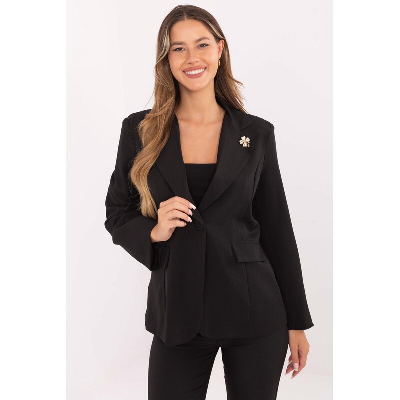 MladaModa Elegantné sako s brošňou a zapínaním na gombík model 39187 66170031