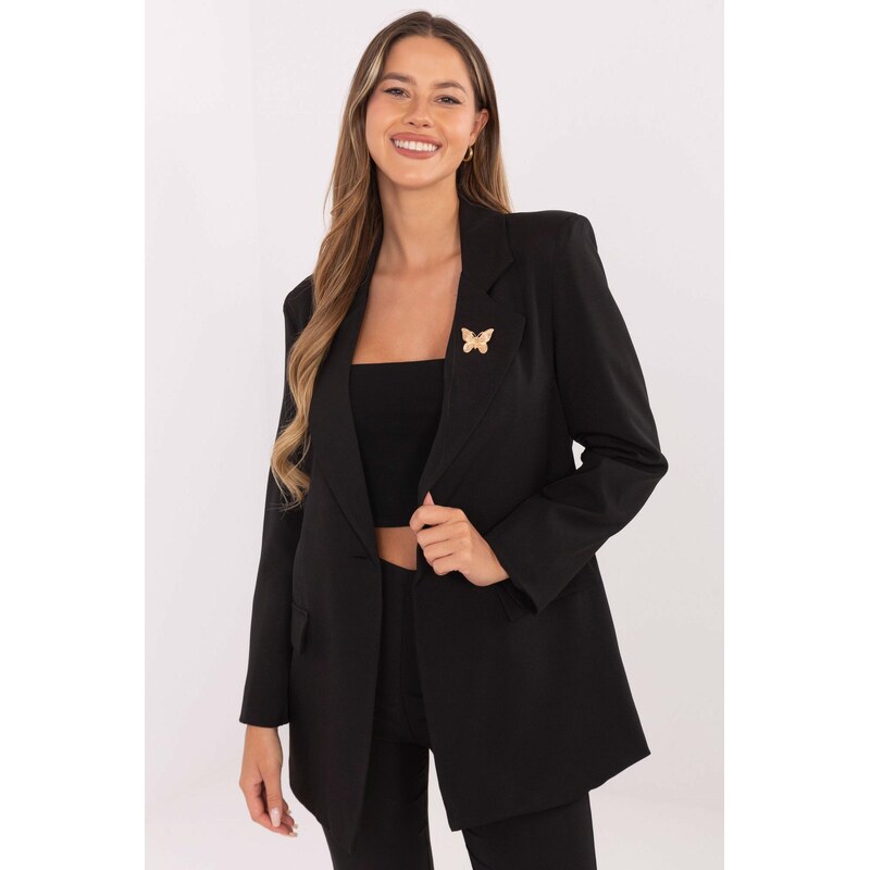 MladaModa Elegantné sako s brošňou a zapínaním na gombík model 31585 66170040