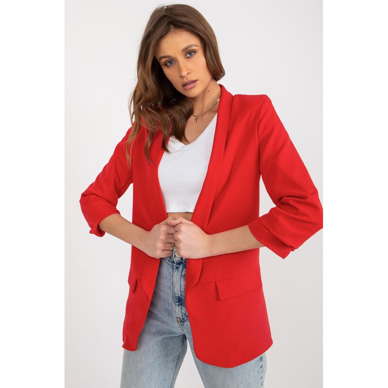 MladaModa Elegantné sako Adela s nariasenými rukávmi, bez zapínania, 66170067