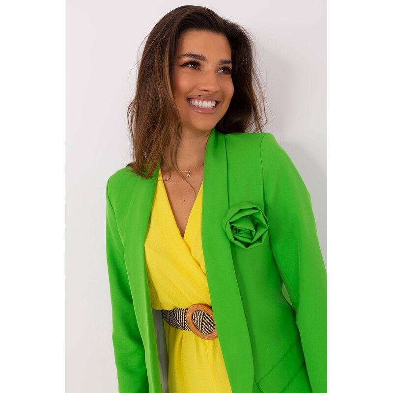 MladaModa Elegantné sako a ozdobnou aplikáciou model 16222 zelené 66170070
