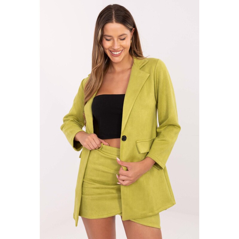 MladaModa Elegantné sako Irmina z ekosemišu zelené 66170107