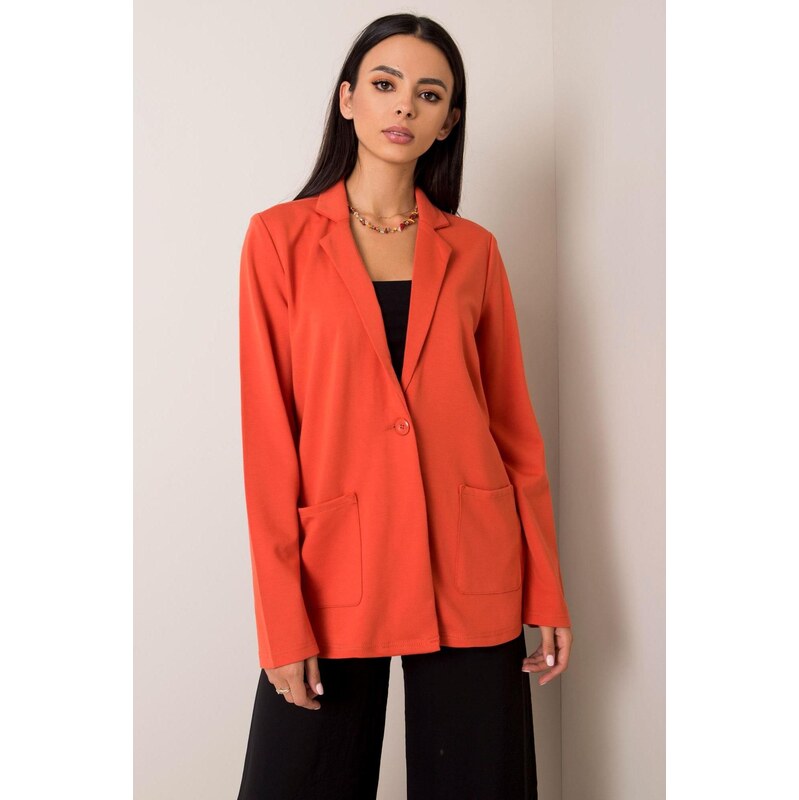 MladaModa Elegantné sako Clara so zapínaním na gombík oranžové 66170110