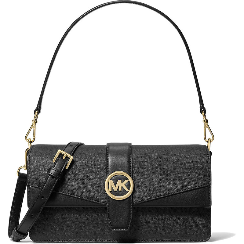 Michael Kors Greenwich Medium Saffiano Leather Shoulder Bag Black 66600091