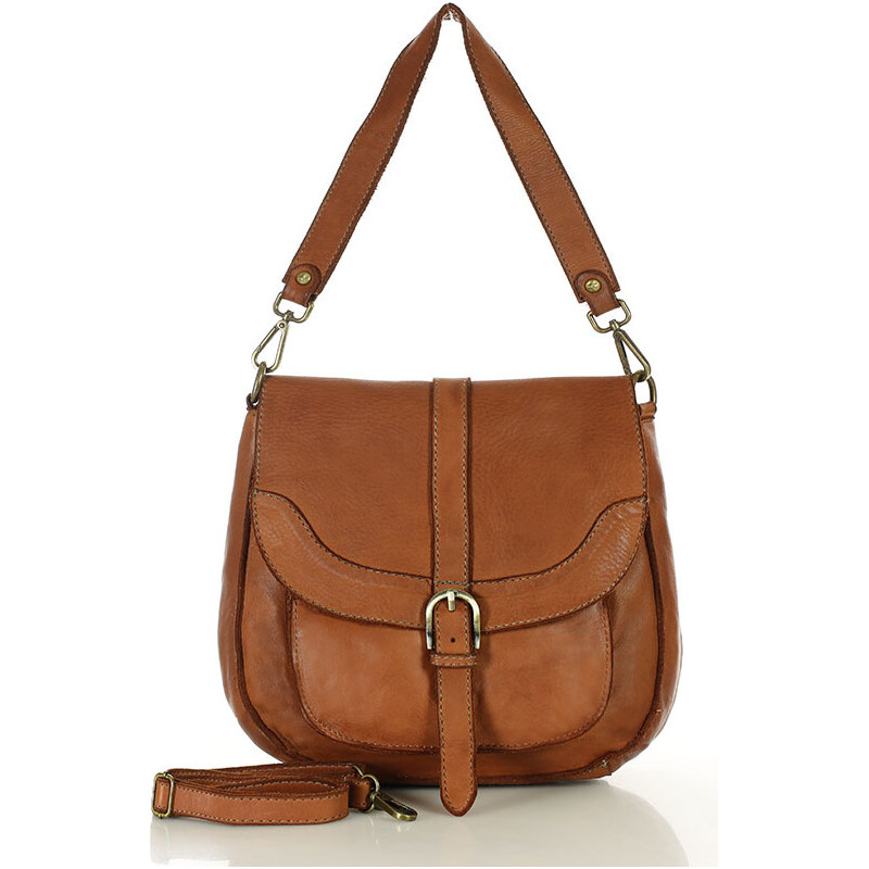 MARCO MAZZINI Vintage kožená kabelka cez rameno | camel v253b 63915910