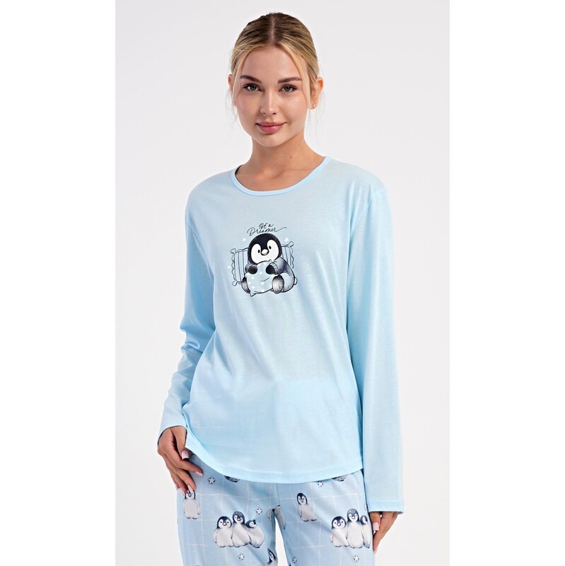 Vienetta Dámske pyžamo dlhé Tučniak 66170723