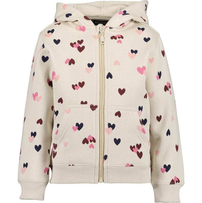 BLUE SEVEN Tepláková bunda krémová / námornícka modrá / staroružová / 66171855