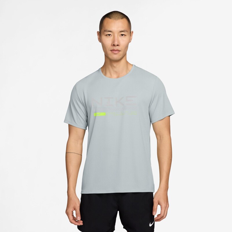 Nike Miler Mens Winterized Short-Sleeve Running Top PURE PLATINUM/VOLT 66171271