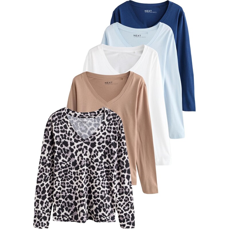 Next Tričko kráľovská modrá / svetlomodrá / mokka / čierna / biela 66172092