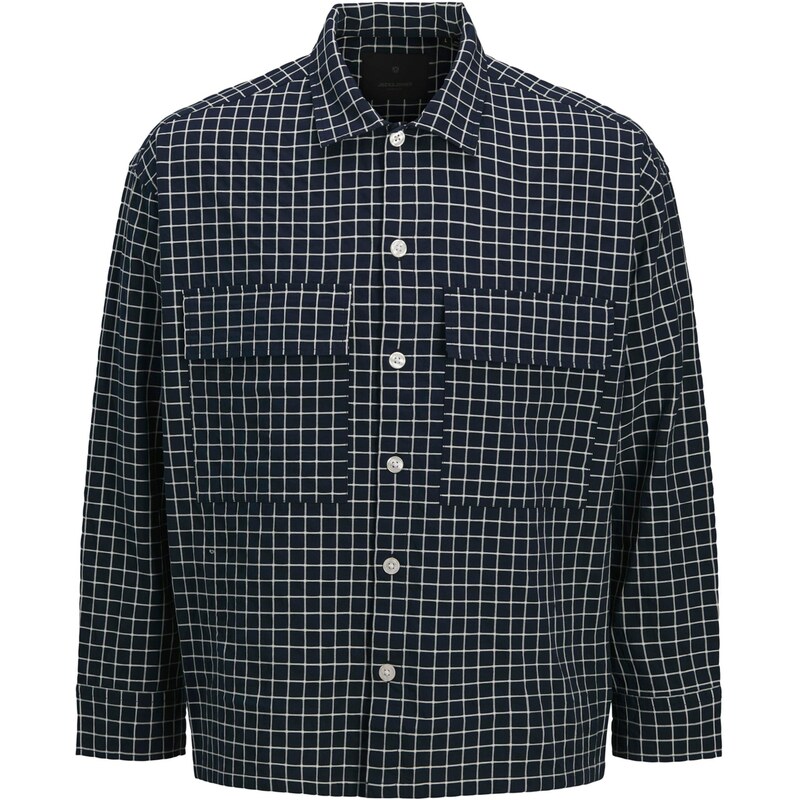 JACK & JONES Košeľa JPRBLATRAVIS tmavomodrá / biela 66172221