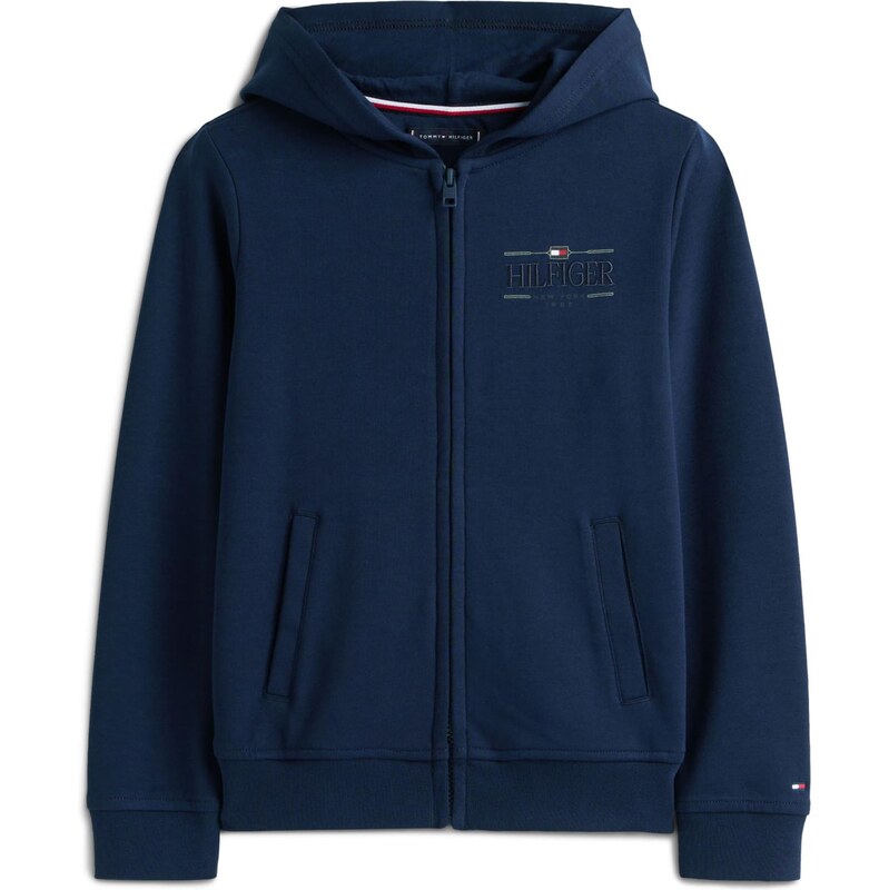 TOMMY HILFIGER Tepláková bunda Icons námornícka modrá / tmavozelená / 66173569