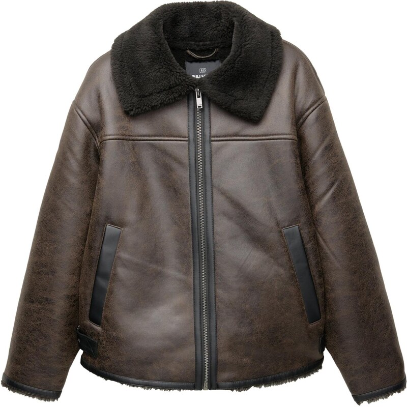 Pull&Bear Prechodná bunda tmavohnedá 66173509