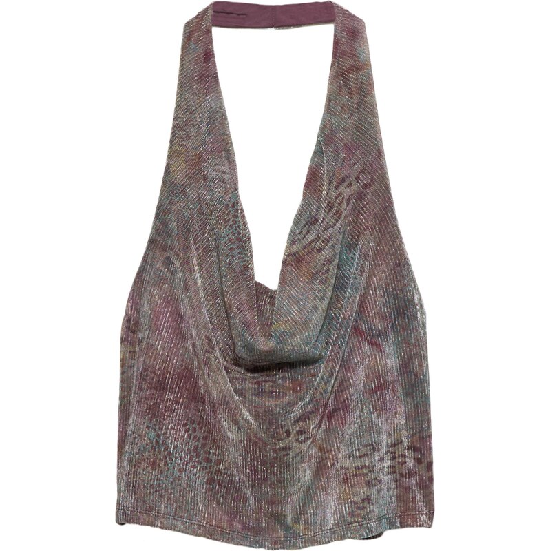 Pull&Bear Top hnedá / tmavožltá / pastelovo zelená / bordová 66173520