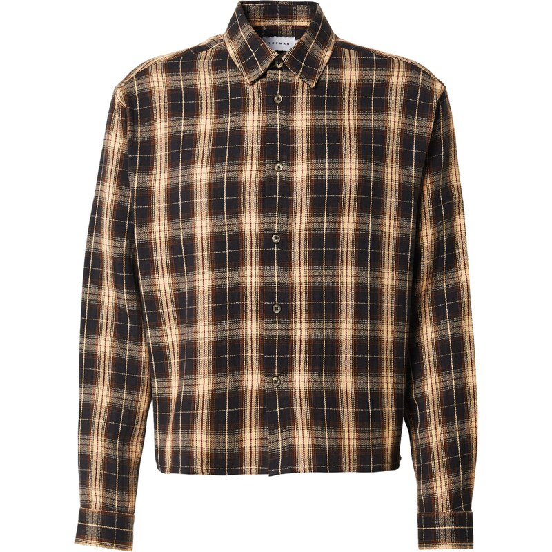 TOPMAN Košeľa žltohnedá / hnedá / tmavohnedá 66173534