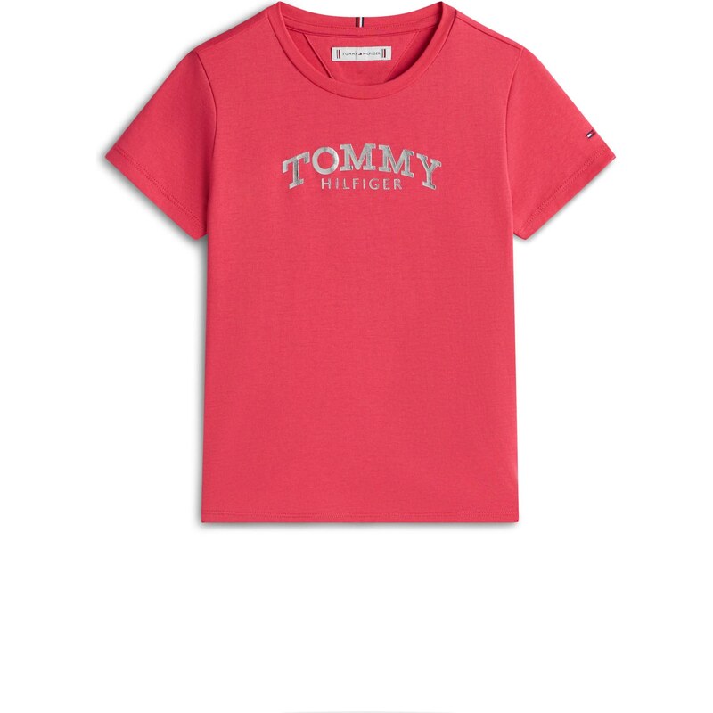 TOMMY HILFIGER Tričko jasne červená / strieborná 66173578