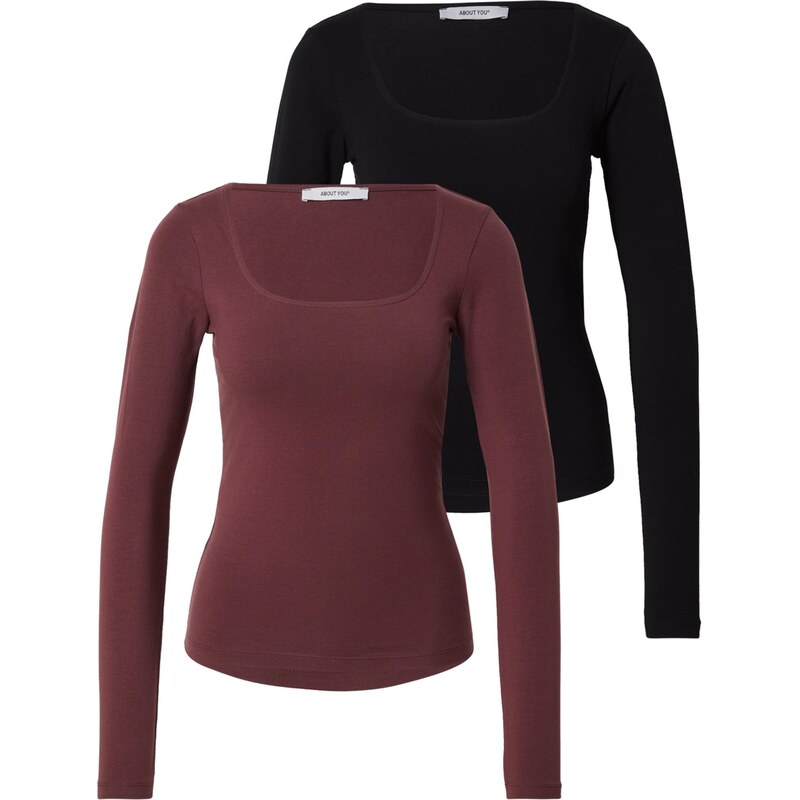 ABOUT YOU Tričko Luise tmavočervená / čierna 66173677