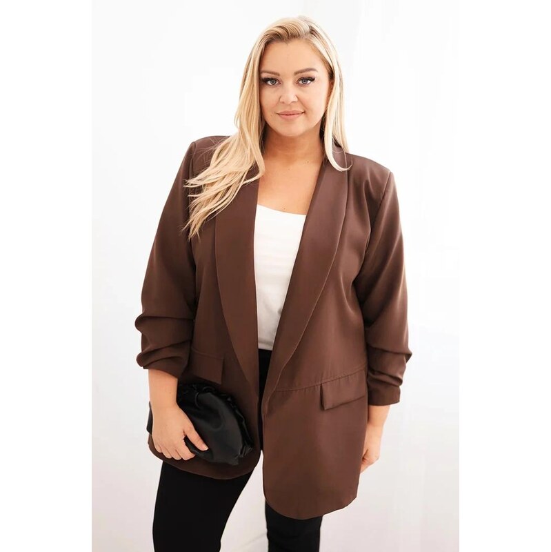 MladaModa Elegantné oversize sako model 1085 hnedé 66177920