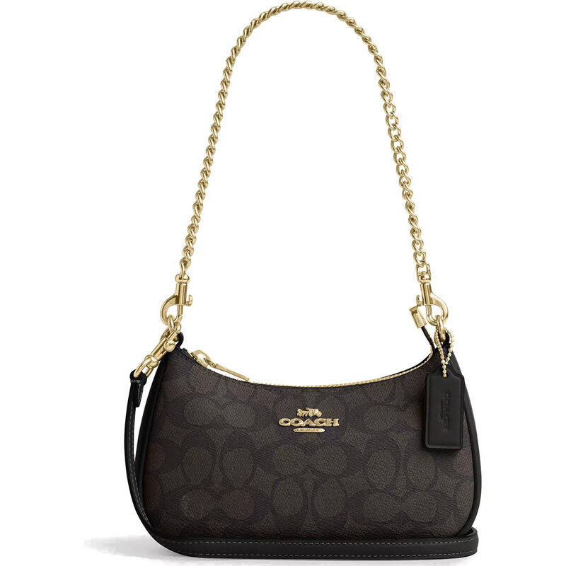 COACH Kabelka Teri Mini Crossbody Bag In Signature Canvas Gold Walnut 66600099