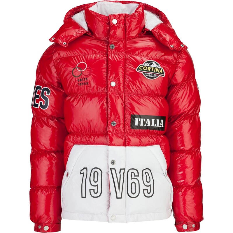 19V69 ITALIA Zimná bunda 'Jacob Wintergames' červená / čierna / biela