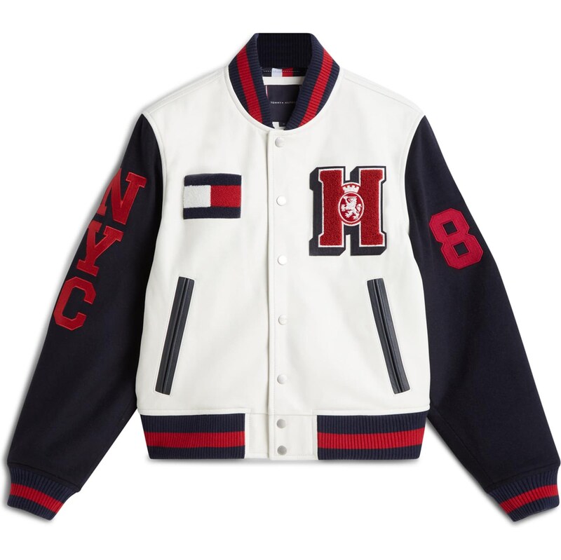 TOMMY HILFIGER Prechodná bunda námornícka modrá / svetlosivá / 66179848