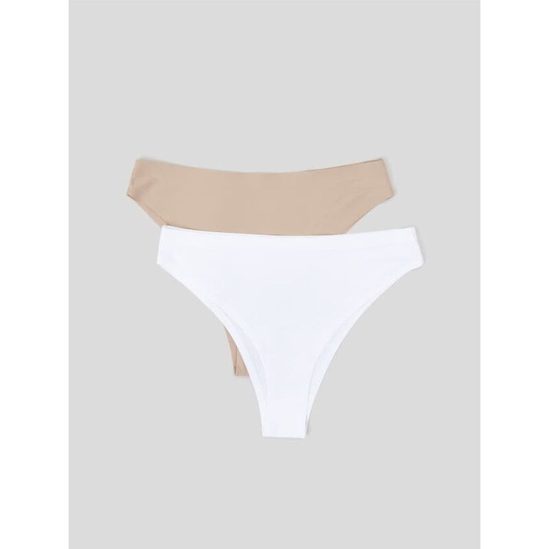 Sinsay - Súprava 2 brazílskych nohavičiek - krémová 65756903