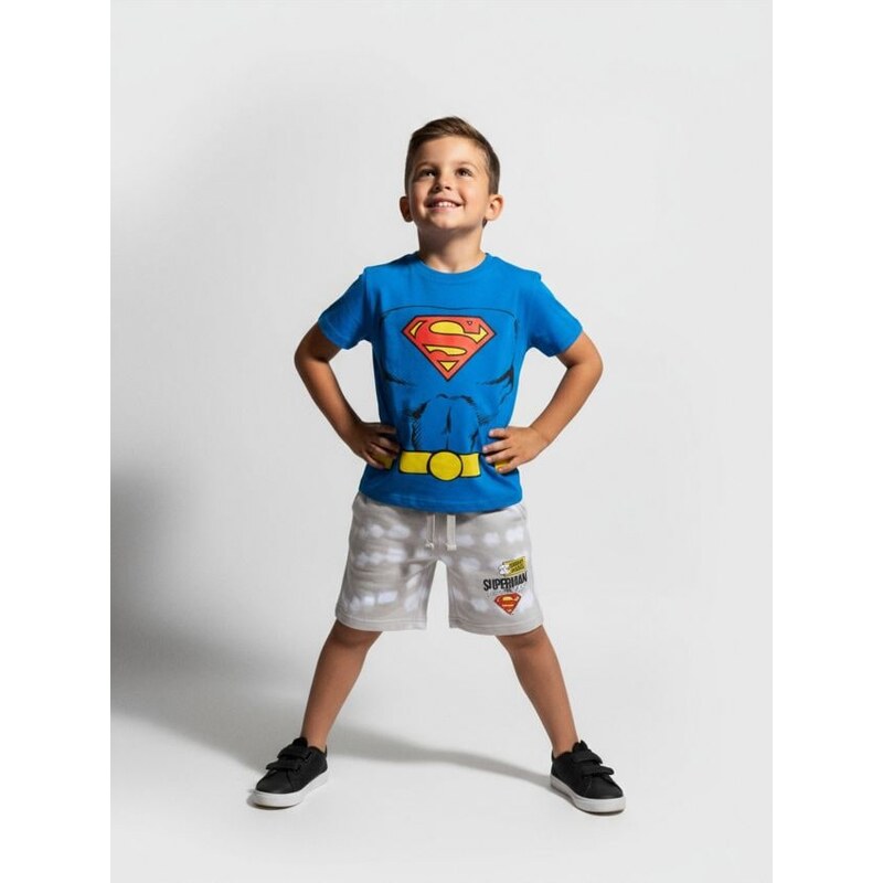 Sinsay - Kraťasy tie-dye Superman - krémová 65741486