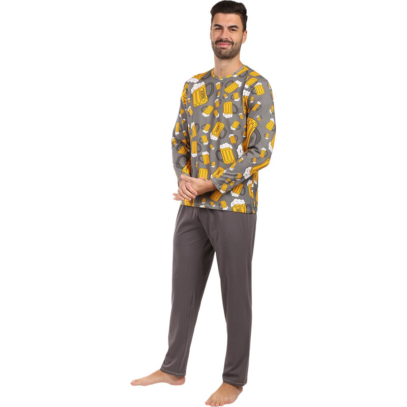 Pánske pyžamo Lonka viacfarebné (Lopping big beer dark grey) 66187284