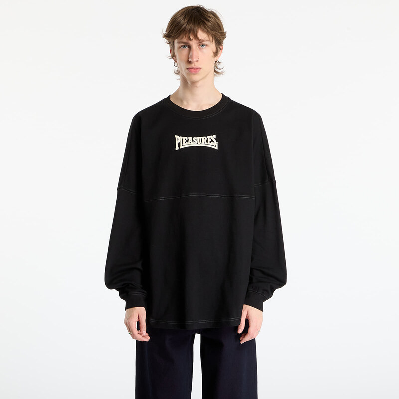 Tričko PLEASURES Bulldog Heavyweight Long Sleeve Black S 66186032