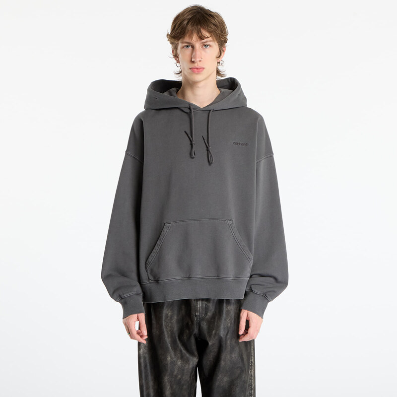 Mikina Carhartt WIP Hooded Benton Sweat UNISEX Graphite Garment Dyed 66186055