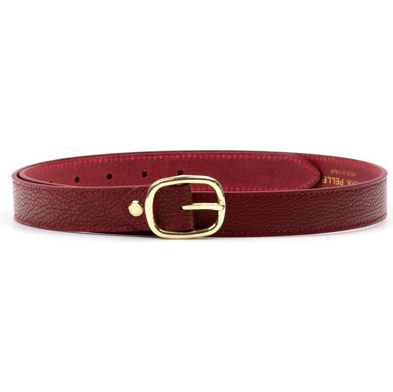 Blaire Dámsky kožený opasok vínovo červený 66186093