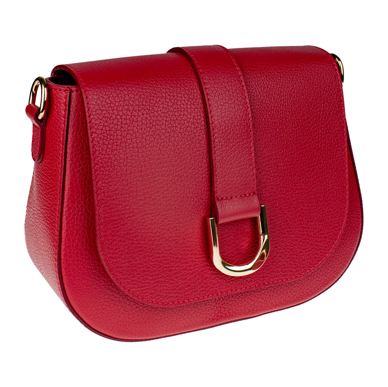 Červená kožená talianska crossbody kabelka Debora Rossa Scura 66186374