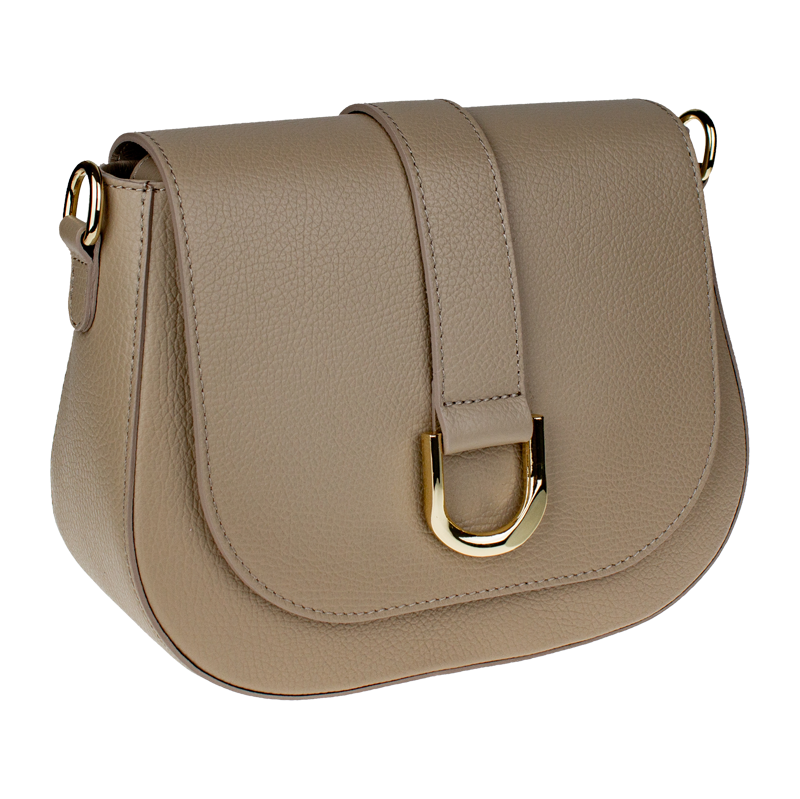 Béžová kožená talianska crossbody kabelka Debora Cappuccino 66186376