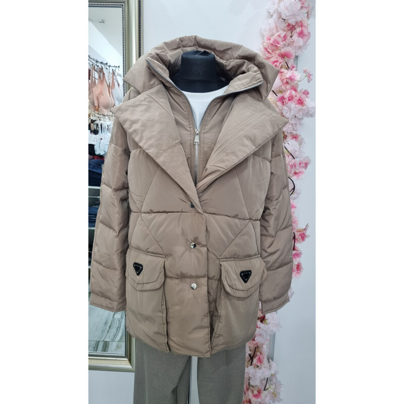 Katrins Fashion Hnedá trendy dámska vetrovka 66187095