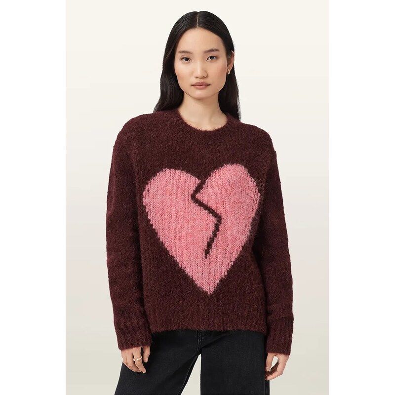 Sveter s prímesou vlny AllSaints LUVHEART 66186922