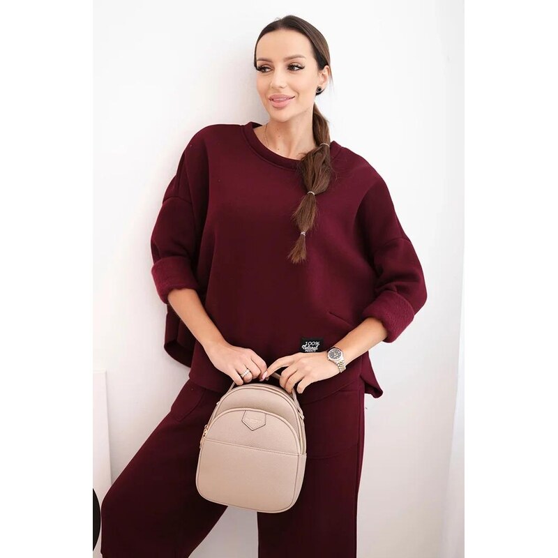 MladaModa Zateplená tepláková súprava so širokými nohavicami model 67908223