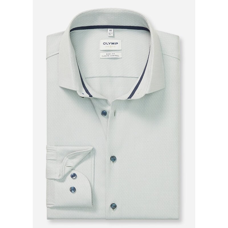 Pánske zelenkavá košeľa Climate Control OLYMP body fit 66187518