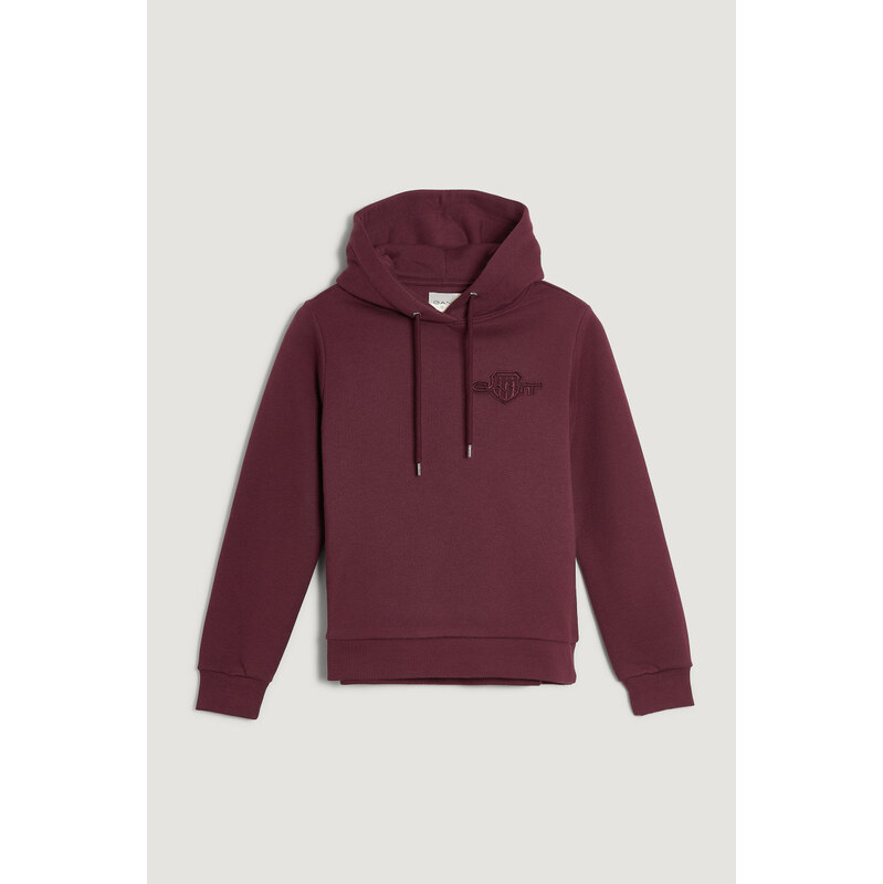 MIKINA GANT REG TONAL SHIELD HOODIE PLUM WINE 66188425